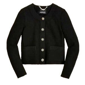 NWT J.Crew Lady Jacket in Black Italian Boiled Wool Blazer 2
